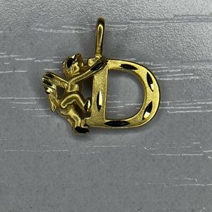 Solid 14K Michael Anthony Angel/Cherub Initial D Pendant